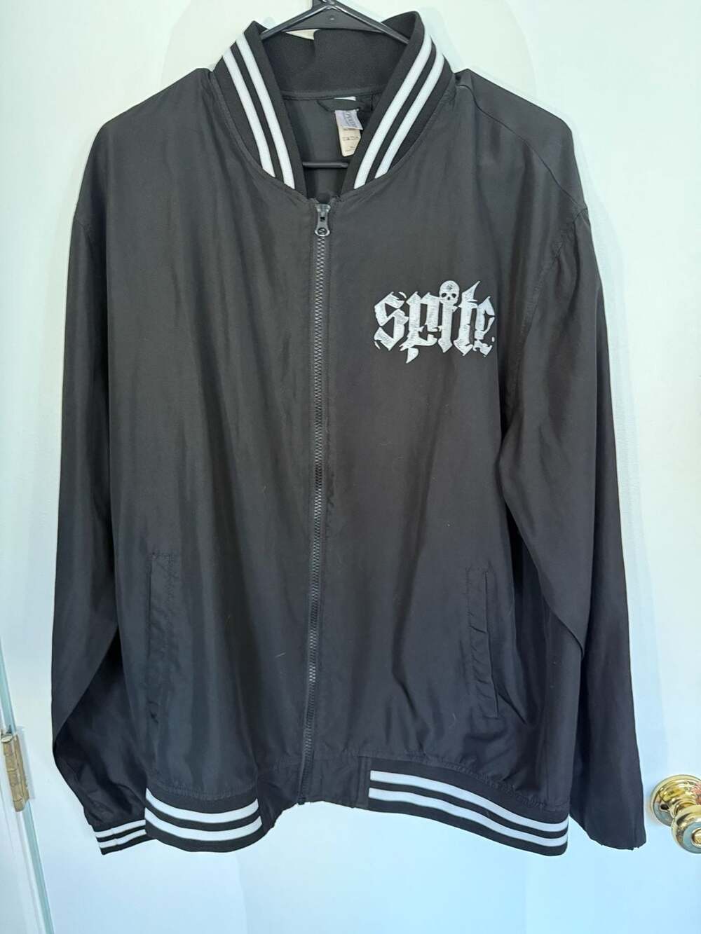 Spite "The Root of All Evil" Snake Graphic Varsity Jacket